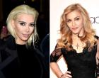 Kim Kardashian (l.) said she was inspired to go platinum blond by Madonna.