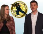 Jimmy Kimmel (r.) suggests the ‘Serve A Video’ campaign be reanmed as the ‘National Ninja Warrior Squad’ — garnering a sideye from former First Daughter Chelsea Clinton.