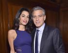 George Clooney joined wife Amal (pictured at an NYC event on March 10) and his mom for dinner Monday night.