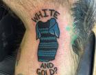 Daniel Howland posted a picture of viral sensation dress tattoo. 