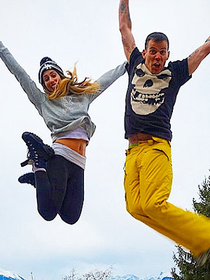 Stacey Solomon and Steve-O have apparently grown very close as they rehearse for The Jump 2015 [Stacey Solomon/Instagram]