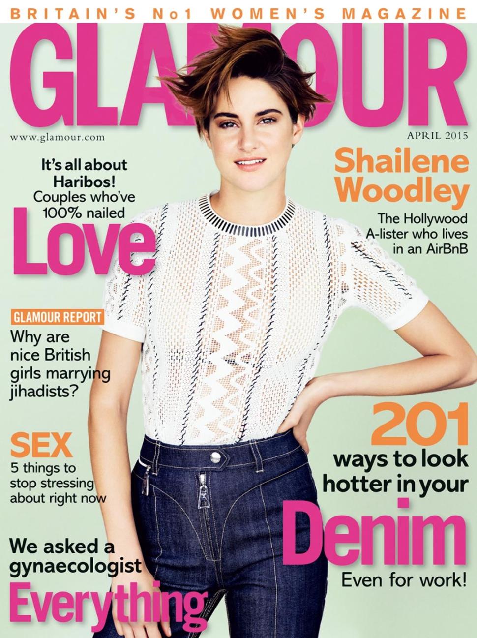 Woodley is on the cover of latest Glamour UK. 