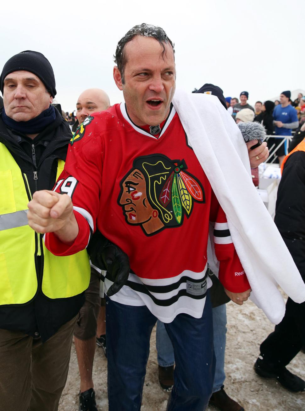 CHICAGO, IL - MARCH 01: Vince Vaughn participates in the Chicago Polar Plunge 2015 at North Avenue Beach on March 1, 2015 in Chicago, Illinois. (Photo by Tasos Katopodis/Getty Images)