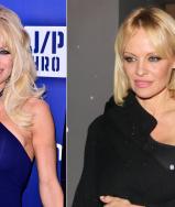 Pamela Anderson debuts short hair in California.