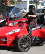 Justin Bieber on a Can-Am Spyder motorcycles.