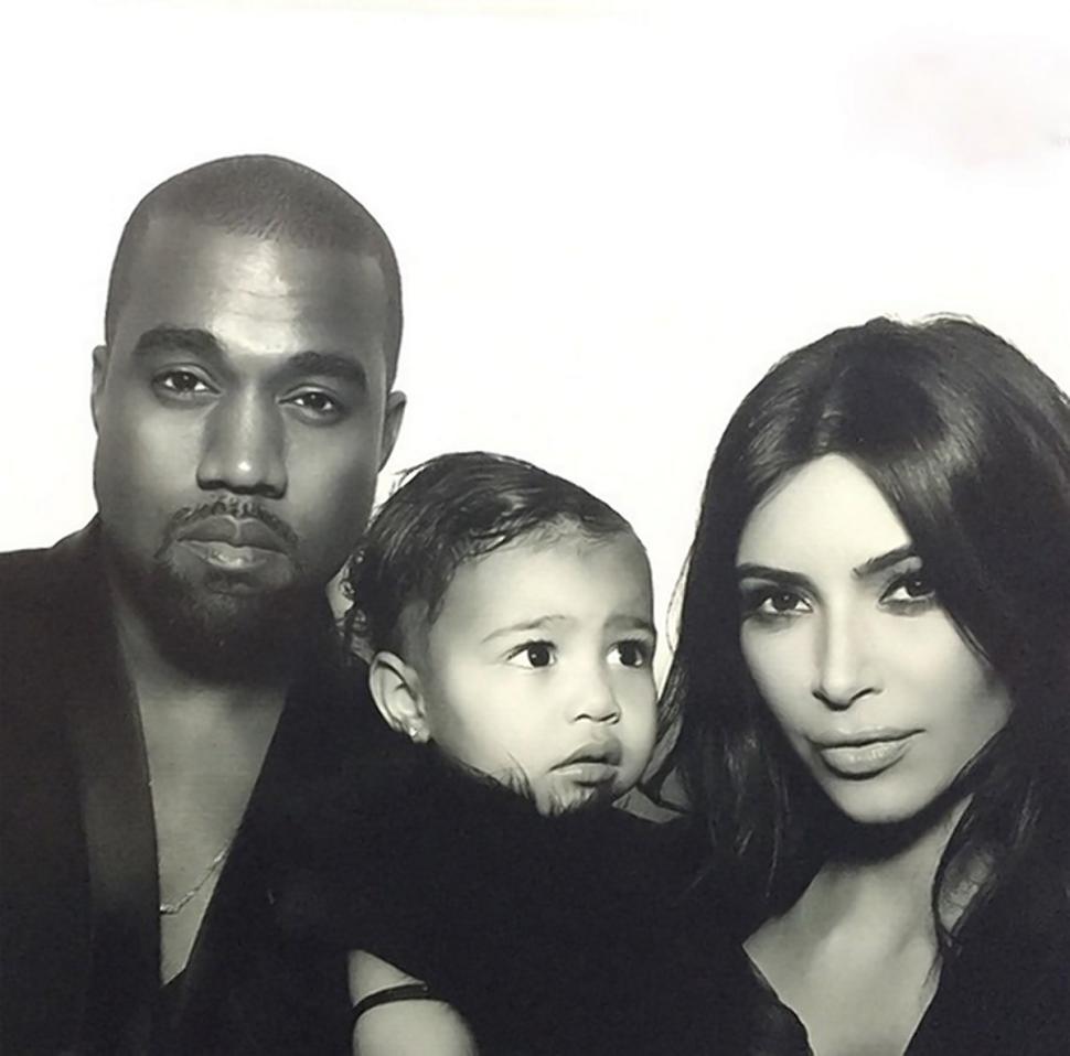 Kim Kardashian with husband Kanye West and their daughter North West.