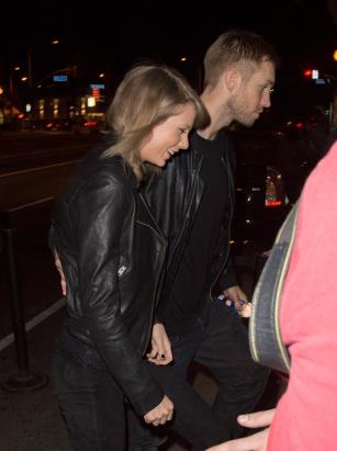 Taylor Swift and Calvin Harris go on a date night at The Troubadour in West Hollywood Thursday.