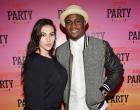 Lilit Avagyan (L) and NFL player Reggie Bush attend ESPN the Party at WestWorld January 30.