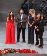 Kim and Khloe Kardashian with their cousins at the genocide memroial in Armenia.