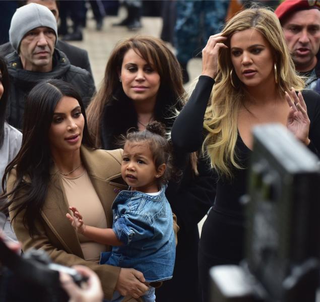 Kim Kardashian (l.) and her sister Khloe (r.) visit the town of Gyumri on Saturday as part of their first visit to Armenia to celebrate their family's roots.
