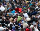 photo of international pillow fight in Budapest, Hungary