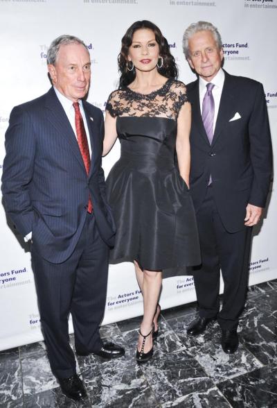Michael Bloomberg, Catherine Zeta-Jones and Michael Douglas at the Actors Fund Gala