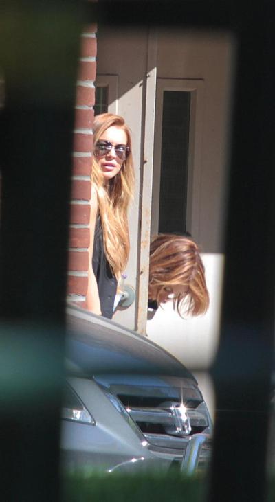 Lindsey Lohan is seen May 14 at Duffield Children’s Center in Fort Greene, where she is doing some of her court-ordered community service hours.