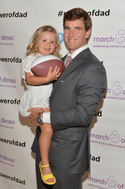 Eli Manning with daughter Ava last year