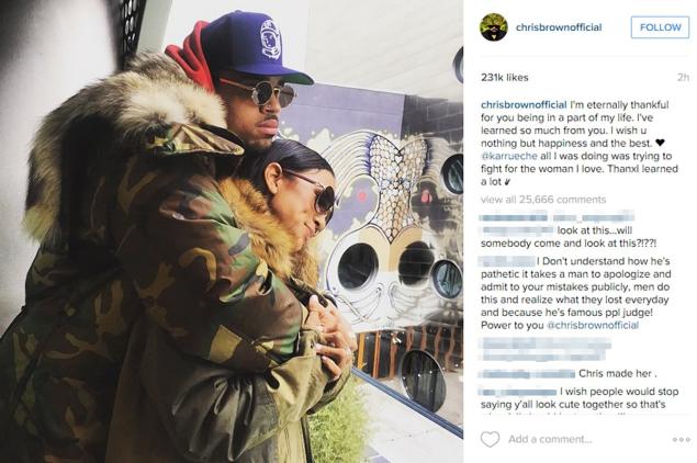 Chris Brown and Karrueche Tran engaged in a very public dialogue regarding their relationship on Instagram to all of their followers on Sunday June 14.