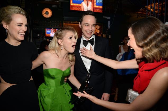 Tony winner Annaleigh Ashford (second from left), with Taylor Schilling (l.), Jim Parsons and Rose Byrne, later joined partygoers at the Plaza.