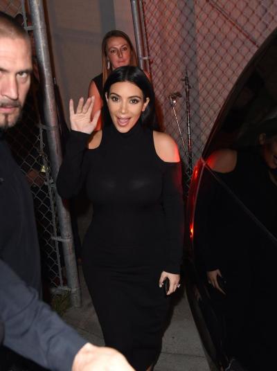 Kim Kardashian leaves the Castro Theatre after a talk about her book "Selfish" held by the Commonwealth Club of California on Tuesday.