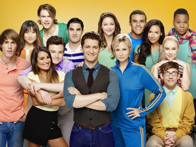 The cast in the Season Five of ‘Glee.’