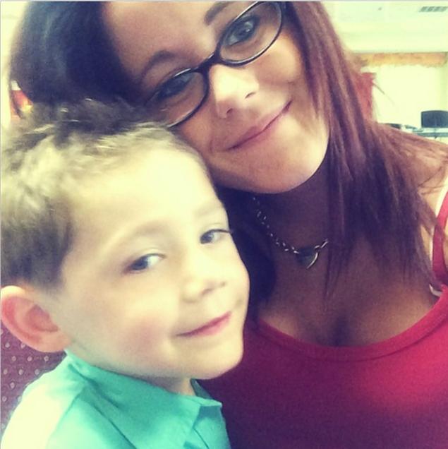 Jenelle and her son Jace Evans.
