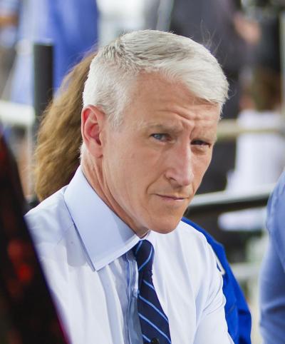 Anderson Cooper does his own hair before going on the air, but will he get through makeup on time?